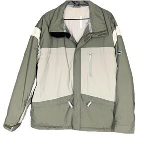 O'Neill Snowboard Jacket Mens Large Green Cream Performance Sporty Ski Athletic